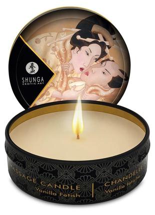 Массажная свеча ароматическая для эротического массажа с афродизиаками shunga mini massage ваниль 30мл