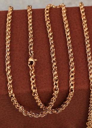 Цепь xuping jewelry колос 55 см 3 мм золотистая