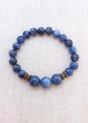 Браслет синий из натурального камня содалит