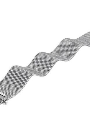 Металлический ремешок браслет для умных часов миланская петля 22 мм серебристый4 фото