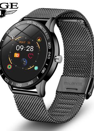 Чоловічий розумний смарт годинник smart watch lige hs-b26 чорний. фітнес браслет трекер