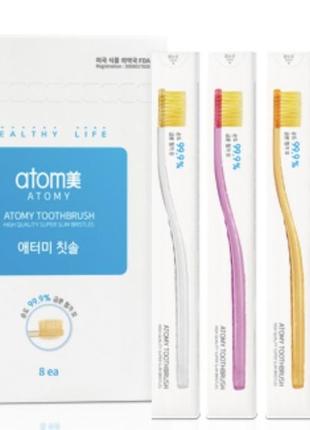 Atomy toothbrush. набор зубных щёток атоми с ионами золота. (8шт) южная корея .kolmar