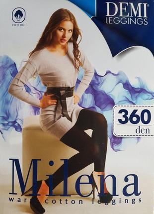 Легинсы женские черные milena 360 den, размер 2