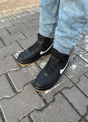 Nike air force 1 gore-tex black зимние меховые кроссвовки найк