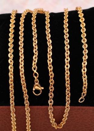 Ланцюг xuping jewelry щільний якірний з огранюванням 50 см 2.5 мм золотистий