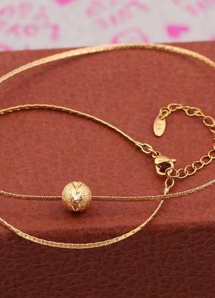 Цепь xuping jewelry снейк с рисунком  40+5 см 1.5 мм золотистая