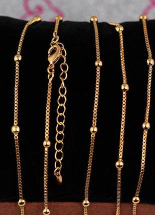 Цепь xuping jewelry веницианка с шариками 50 см 3 мм золотистая