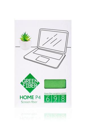 Cалфетка greenway green fiber home р4, файбер для экранов, серо-зеленый (08068)