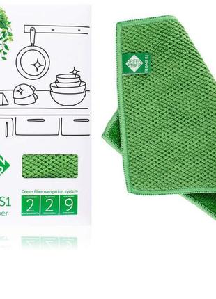 Серветка greenway green fiber home s1, файбер для миття посуду зелений (08001)