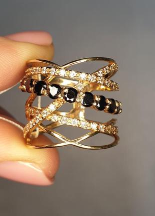Кольцо золотое с кубическим цирконием 17.5 7,45 г