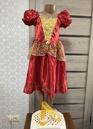 Карнавальное платье белль 5-7 лет с туфельками