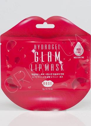 Гідрогелеві патчі для губ з розою beauugreen hydrogel glam lip mask rose 3 г1 фото