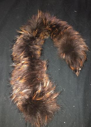 Опушка натуральный мех енот