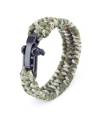 Тактический плетеный браслет из паракорда 20 см камуфляж4 фото