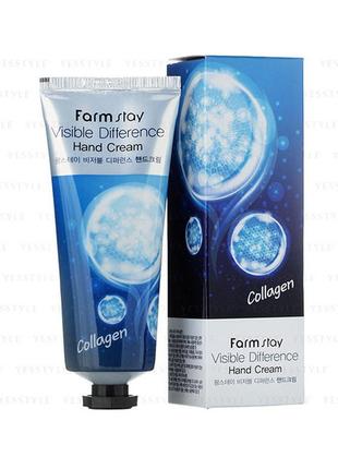 Омолаживающий крем для рук с коллагеном farmstay visible difference collagen hand cream 100 мл