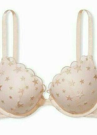 Бюстгальтер на середній підкладці зі зірочками victoria's secret push up bra р.34d (75d)