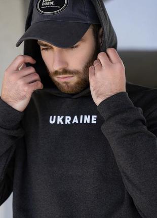Темно сіра тепла толстовка4 фото