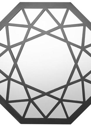 Восьмиугольное настенное зеркало 80 x 80 см, черный yquelon