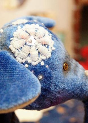 Слоник тедди, teddy, мальчик, синий бархат