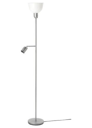 Ikea hektogram підлогова лампа / лампа для читання, сріблястий / білий (804.777.10)
