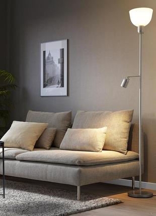 Ikea hektogram  напольная лампа / лампа для чтения, серебристый / белый (804.777.10)2 фото