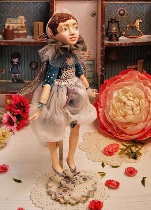 Авторская кукла тедди-долл "бархатная бабочка", интерьерная кукла