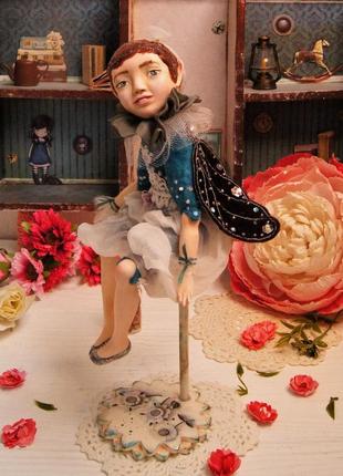 Авторская кукла тедди-долл "бархатная бабочка", интерьерная кукла