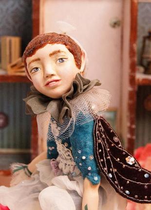 Авторская кукла тедди-долл "бархатная бабочка", интерьерная кукла