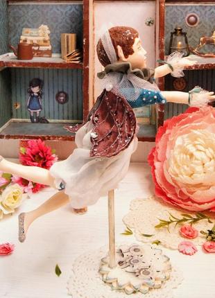 Авторская кукла тедди-долл "бархатная бабочка", интерьерная кукла