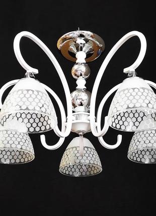 Современная люстра в классическом стиле белая на 5 ламп sirius 193541/5