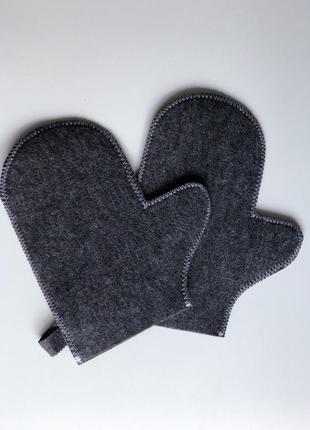 Банна рукавиця універсальна для чоловіків і жінок термостійка, вологостійка рукавиця для лазні сіра