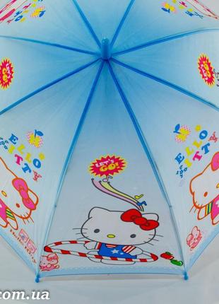 Дитячий парасольку "hello kitty" з пластиковою спицею від фірми "rainproof".2 фото