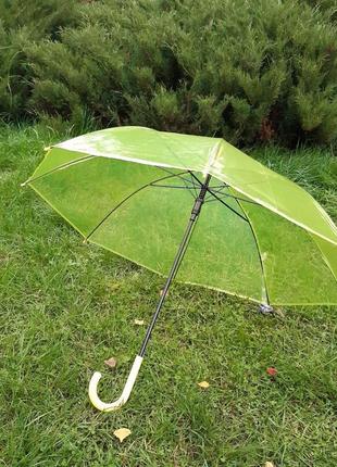 Прозрачный зонтик трость1 фото