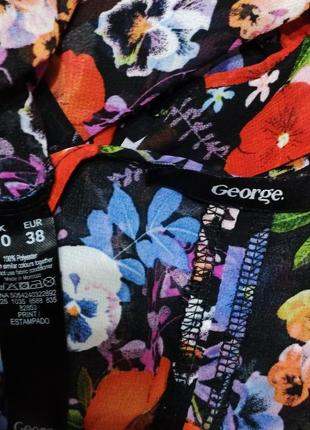 Новая шифоновая блузка свободного покроя в цветы м 469 фото