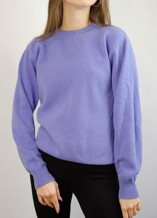 Country collection woolmark шерстяной лиловый, сиреневый, нежный свитер с круглым вырезом, кофта2 фото