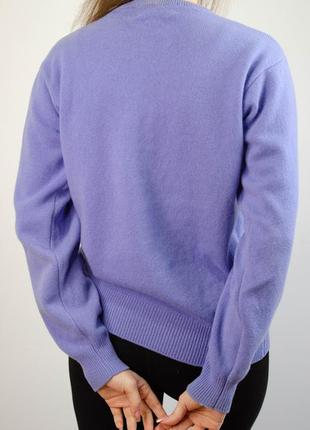 Country collection woolmark шерстяной лиловый, сиреневый, нежный свитер с круглым вырезом, кофта5 фото