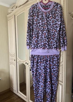 Теплая пижама флисовая пижамка домашний костюм