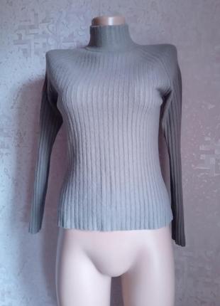 Гольф тёплый, шерстяной, рубчик, лапша, рукав реглан