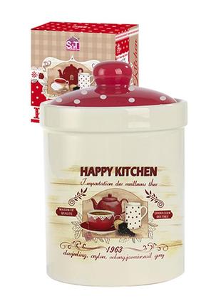 6922-11 ємність для сипучих продуктів 700мл 'happy kitchen' (24)  матеріал кераміка1 фото