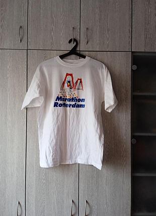 Футболка белая marathon rotterdam