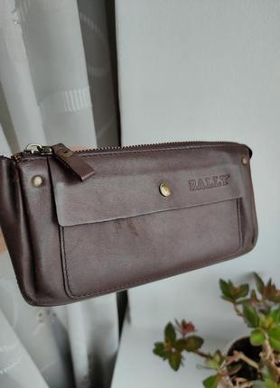 Шкіряний гаманець портмоне bally чоловічий гаманець bally портмоне