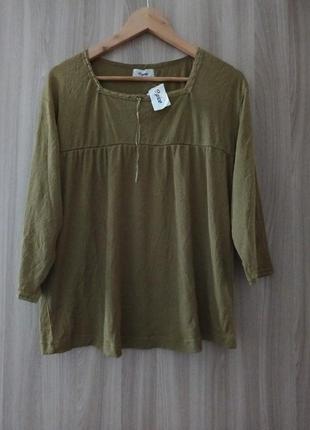 Блуза жіноча оливкового кольору.4 фото
