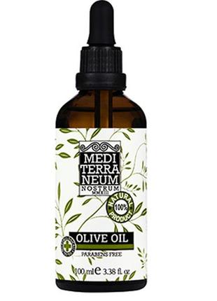 Косметическое масло оливковое для тела и волос на 100 % натуральное mediterraneum nostrum olive oil 100 ml