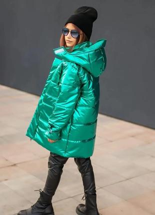 Стильна зимова куртка для дівчинки3 фото