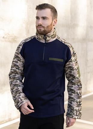 Тепла толстовка з вставками, синій