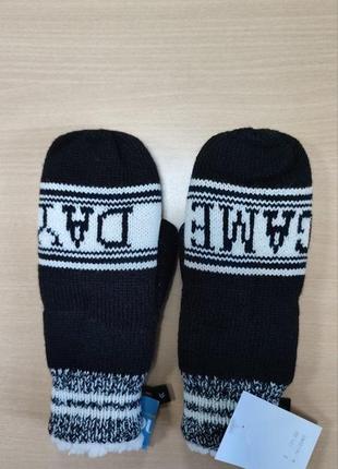 Чорні, в'язані, рукавиці, теплі, товсті, хутряні, розмір onesize, isotoner, 22060