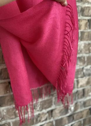 Кашеміровий великий шарф, рожевого , перламутрового кольору 🔥2 фото