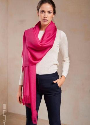 Кашеміровий великий шарф, рожевого , перламутрового кольору 🔥6 фото