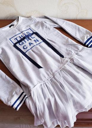 Fun&fun италия  молодежное платье свитшот спорт 18л + s m  44 it