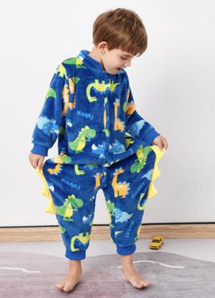 Кигуруми динозавр детский костюм catt 100 синий1 фото